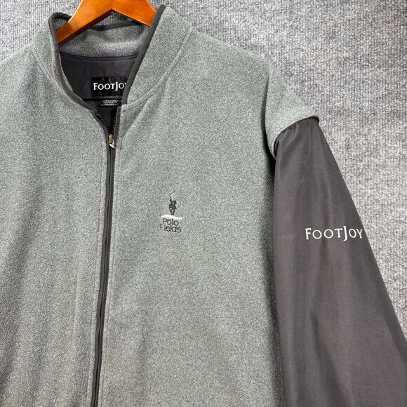 FootJoy Full Zip Golf Jacket Men's XL Gray/Black Zip-Off Sleeves Activewear READ - Picture 3 of 14